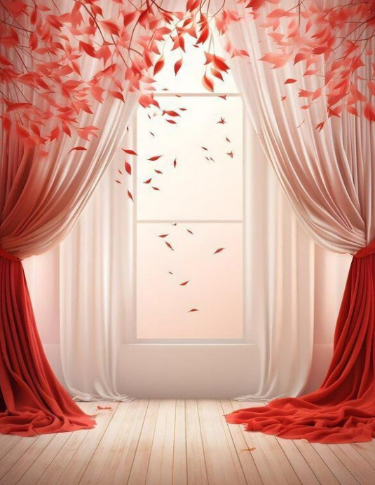 Romantic Autumn window with falling leaves Template | PosterMyWall