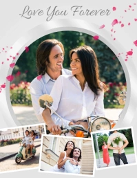 Romantic Couple Collage template Løbeseddel (US Letter)
