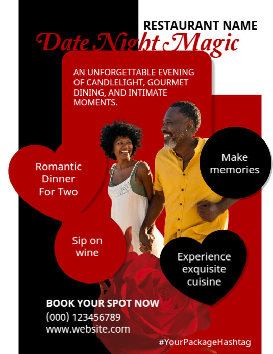 Romantic Date Night Offer Flyer Template | PosterMyWall