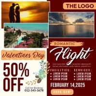 Romantic Flight Holiday Instagram Post template