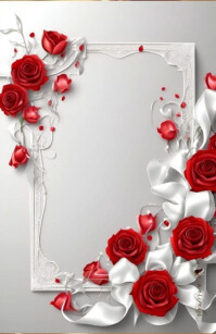 Romantic floral frame Tabloid template