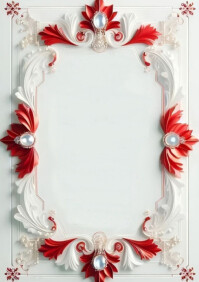 Romantic floral frame A4 template