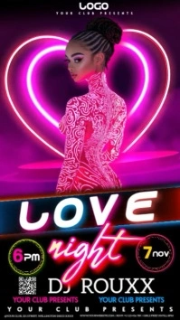 Romantic Love Club Party Event Design Template Instagram Story