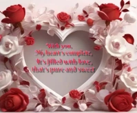 Romantic love message Middelgrote rechthoek template