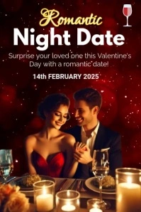 romantic night date template โปสเตอร์