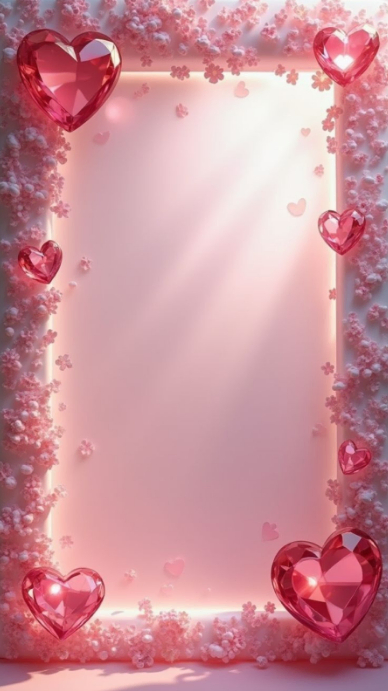 Modèle Romantic Pink Heart Frame | PosterMyWall