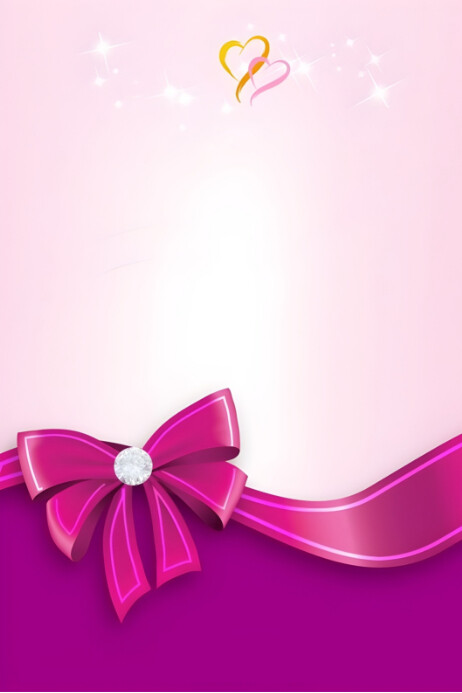 Romantic Pink Ribbon Background templaat | PosterMyWall