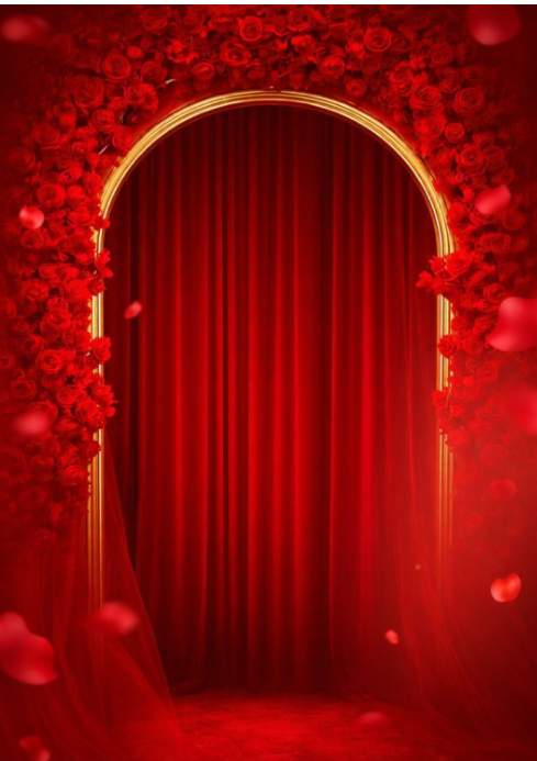 Romantic Red Rose Arch Backdrop Template | PosterMyWall