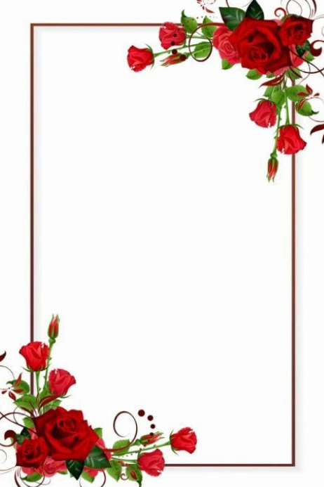 Romantic red rose corner frame Template | PosterMyWall