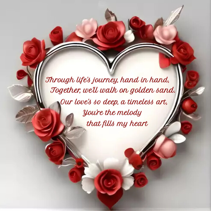 Romantic touching love poem frame template | PosterMyWall