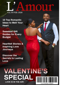 Romantic Valentine Special Love Magazine Cover A5 template