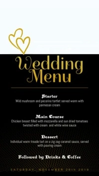 Romantic Wedding Menu Digital Display Video template