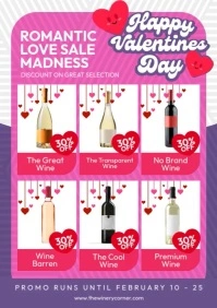 Romantic Wine Catalog Sale A4 template