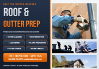 Nero Roof and Gutter Maintenance Flyer A4 Template