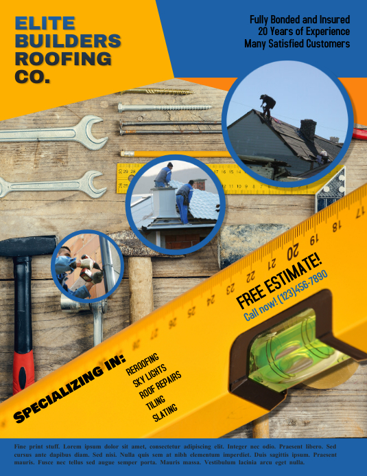 Roofing Construction Advertisement Flyer Template Postermywall
