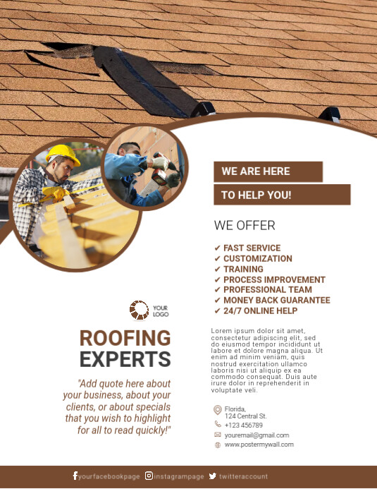 Roofing Flyer Template PosterMyWall