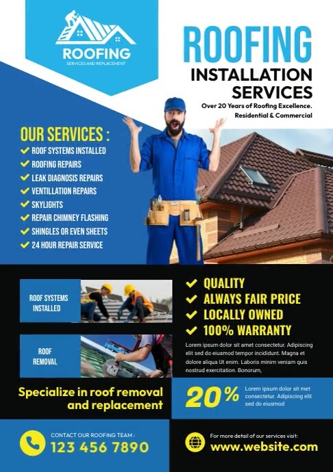 Roofing Installation Services Flyer Template | PosterMyWall