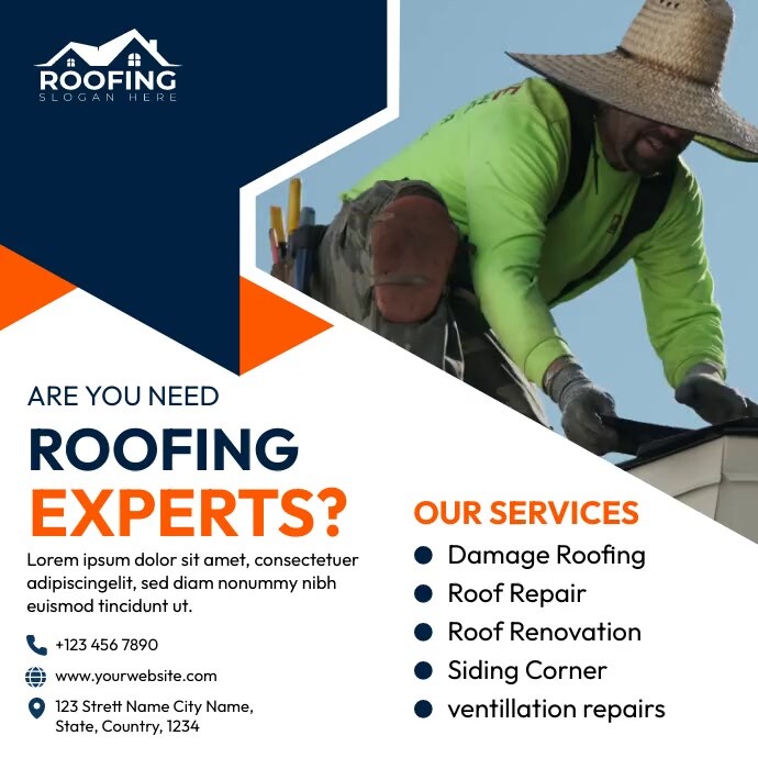 Roofing Service Ad Template | PosterMyWall