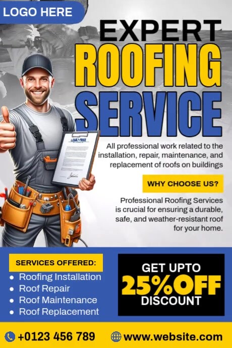 Roofing Service Plakkaat template
