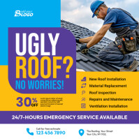 Roofing Service Instagram Post template