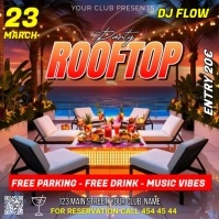 Rooftop club party Cuadrado (1:1) template