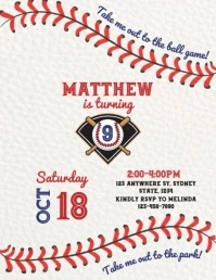 Rookie of the year digital baseball invitatio Volante (Carta US) template
