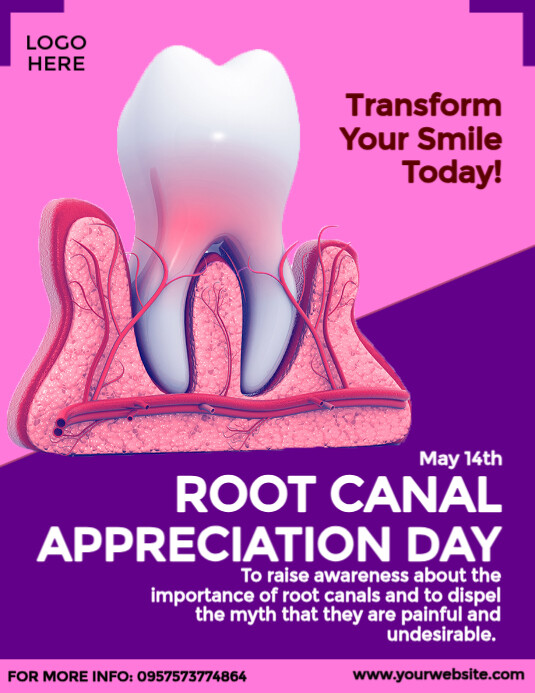 Root Canal Appreciation Day Flyer template