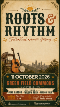 Roots & Rhythm Folk Music Festival Historia de Instagram template