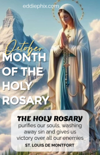 Rosary month flyer Halfbladsy Breed template
