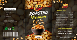 Rosated nuts packet peanut label groundnuts sticker branding packaging template printable design Изображение, которым поделились на Facebook