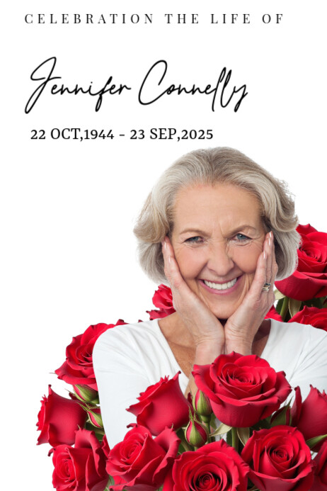 Rose floral funeral program template | PosterMyWall