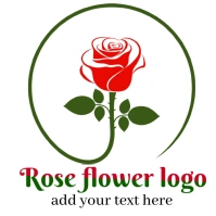 Rose flower logo template