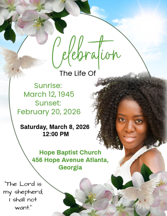 rose funeral flyer Template | PosterMyWall