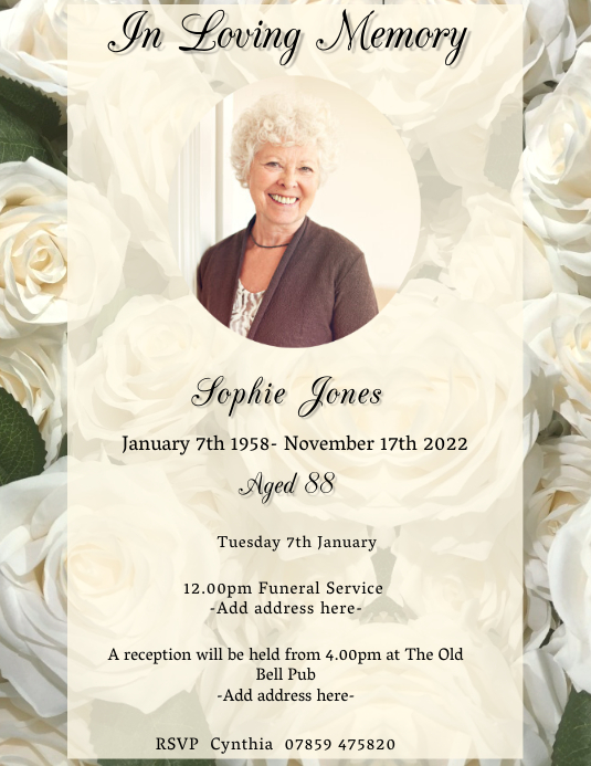 Brosur Pemakaman Mawar Templat Postermywall