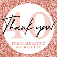 Rose Gold Birthday Favour Tags Instagram Post template