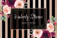Rose Gold Glitter Floral  Name Tag Label template