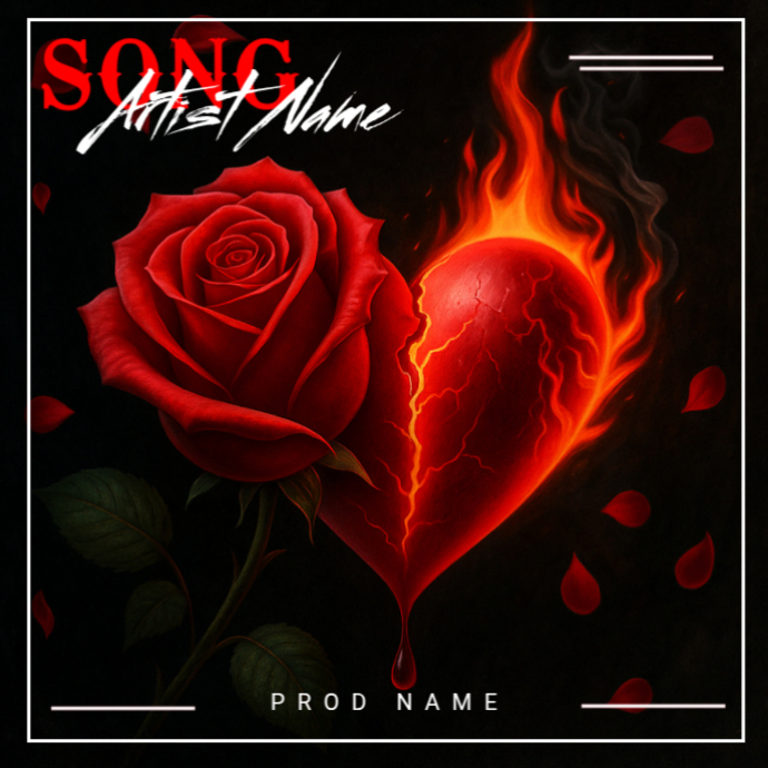 Rose Heart Album Cover Template | PosterMyWall