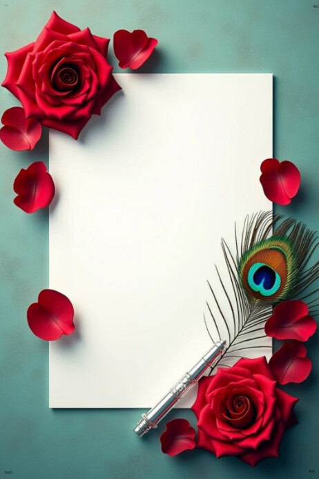 Rose Petal Floral Frame Plakkaat template