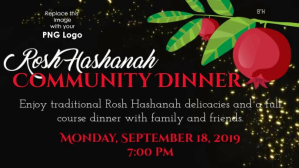 Schwarz Rosh Hashanah Community Dinner Video Sampul Facebook Template