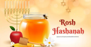 Orange Rosh Hashanah Celebration Изображение, которым поделились на Facebook Template