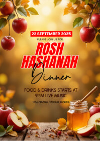 Rosh Hashanah Dinner A4 Template