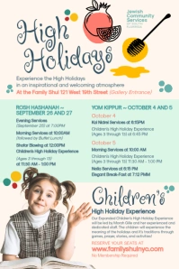 Rosh Hashanah High Holiday Schedule Template Plakkaat