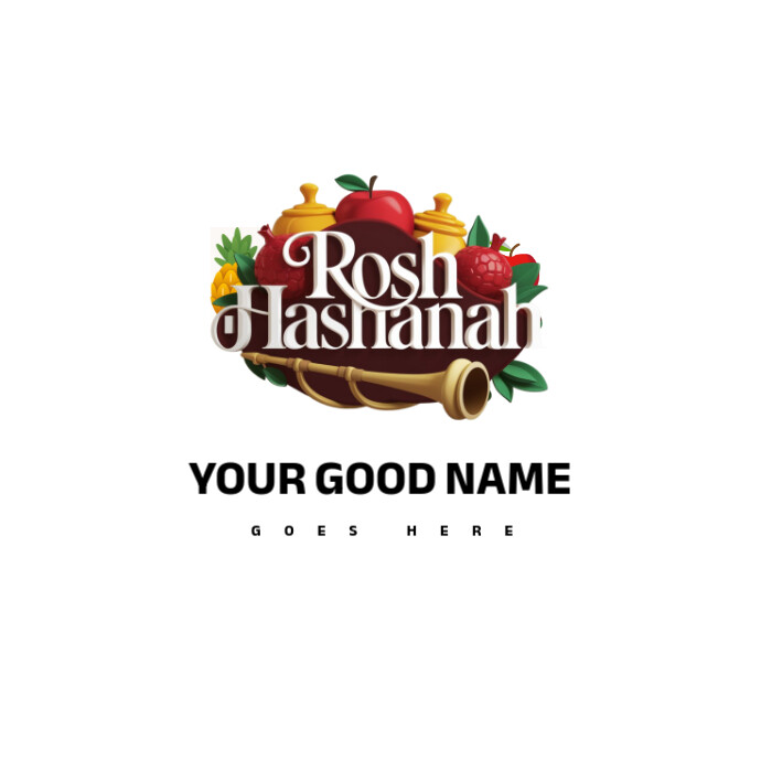 Rosh Hashanah Holiday Logo | Jewish New Year Design/3d logo/pomegranate ...
