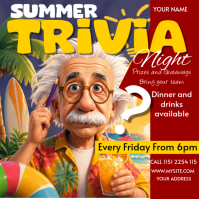 Rosso Divertente summer Trivia Night Post Instagram template