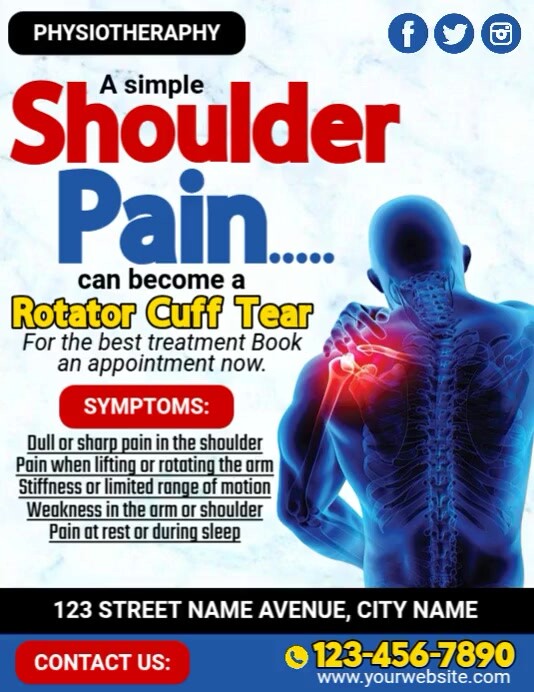 Rotator Cliff Tear ใบปลิว (US Letter) template