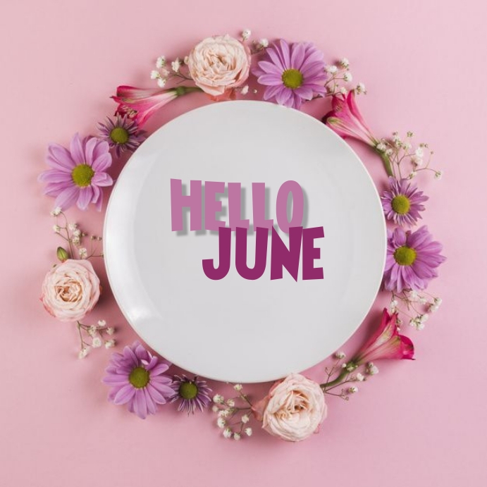 Copy of round border flower hello june | PosterMyWall