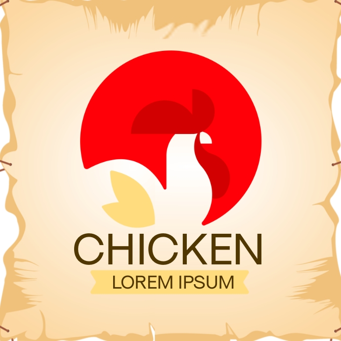 Round Chicken Logo template