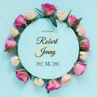 Round Floral Frame Square (1:1) template
