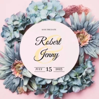 Round Floral Invitation Square (1:1) template