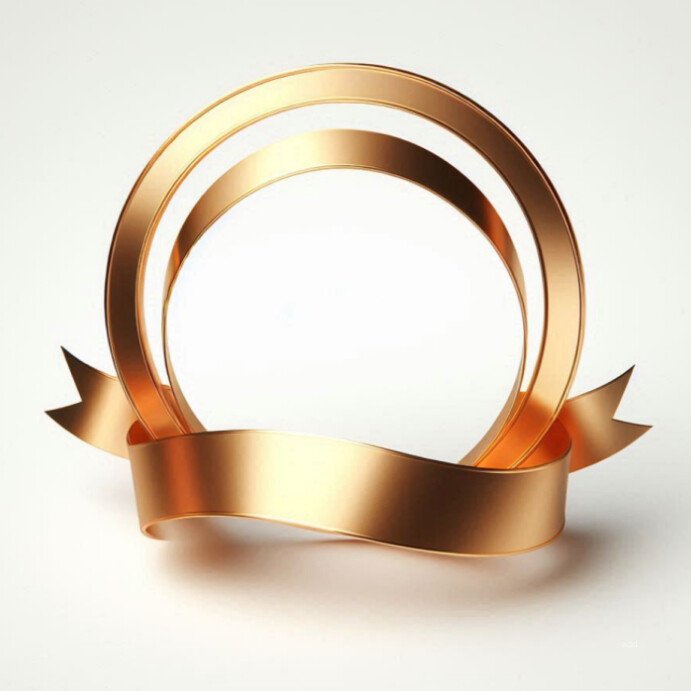 Round gold ribbon Template | PosterMyWall